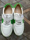 Boy's sneakers JACADI. MADE WITH HIGH QUALITY LEATHER. WHITE AND GREEN COLOR.