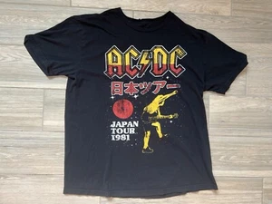 ACDC Japan Tour 1981 Reprint T-Shirt Black Graphic Size M/L Unisex Music Band - Picture 1 of 5