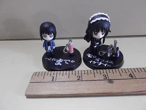 #A840Unknown Anime 2 Cutie Anime Figures w/Charms 1.5"in & 2"in - Picture 1 of 8