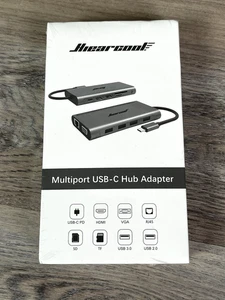 Hiearcool UCN3270 Multiport USB C Hub Adapter Ethernet 4 USB Ports Station New - Picture 1 of 8