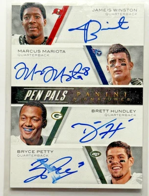 2015 National Treasures JAMEIS WINSTON -  MARCUS MARIOTA + Rookie Pen Pals Auto - Image 1 of 2