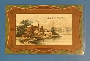 Postal vintage de Galva Kansas SIN USAR - Imagen 1 de 2