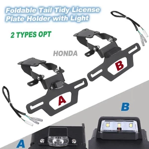 Soporte de matrícula plegable para cola ordenado con luz para Honda CBR400R/500R CB500F - Imagen 1 de 48