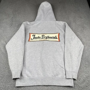 Jacks Surfboards Mens Medium Gray Fleece Full Zip Long Sleeve - Picture 1 of 12