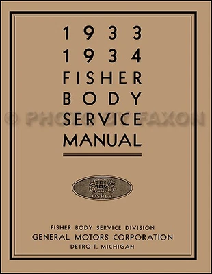 1933-1934 Buick E Cadillac Fisher Corpo Riparazione Manuale Lasalle Shop Libro - Immagine 1 di 4