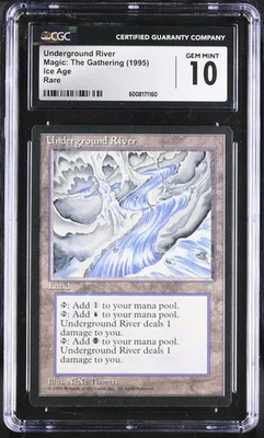 UNDERGROUND RIVER Ice Age Rare CGC 10 Vintage MTG [Nostalgium] - Image 1 of 2