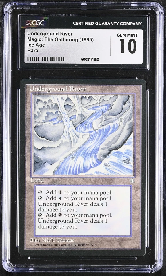 UNDERGROUND RIVER Ice Age Rare CGC 10 Vintage MTG [Nostalgium] - Image 1 of 2