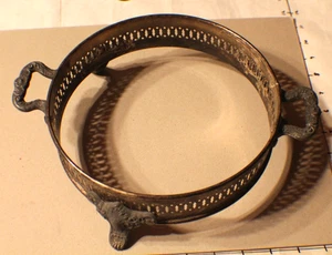 Cazuela redonda vintage de 8" chapada en plata de 3 patas. Sin marca - Imagen 1 de 4