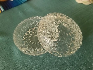 24% Crystal Cut Glass Trinket Holder or 2 Dishes  - Picture 1 of 6