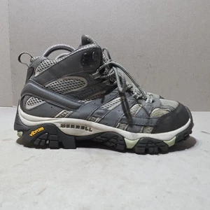 MERRELL MOAB GORETEX WOMEN'S FAUX LEATHER SUEDE HIKING  BOOTS GREY UK6 EU39 - Picture 1 of 12