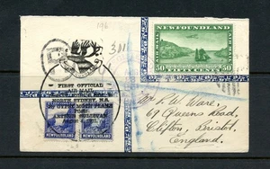 Newfoundland #135 (2) & C6 (N125) First Official Air Mail Registered cover - Picture 1 of 2