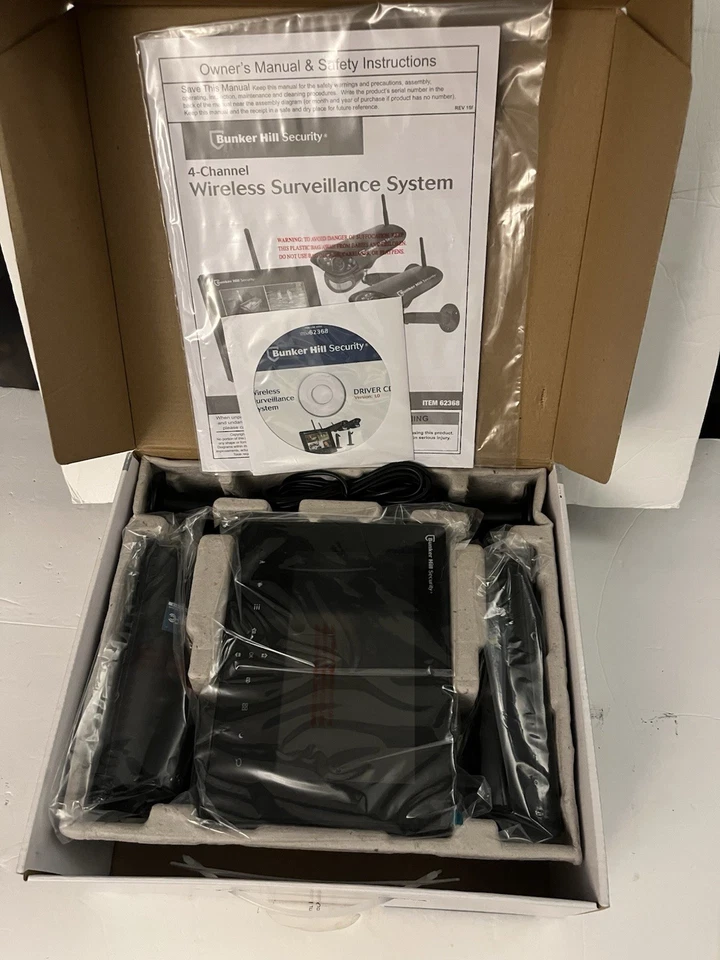 Bunker Hill Security Wireless Surveillance System 62368  2 Cameras & Monitor - Image 1 of 4