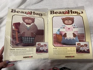 VINTAGE DIMENSIONS BEAR HUGS CHESTER & EMMA NEEDLEPOINT KITS - Picture 1 of 11