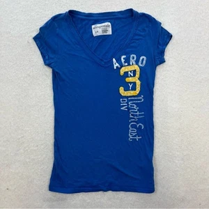 Camiseta de algodón azul Aeropostale Y2K años 2000 talla pequeña - Imagen 1 de 7