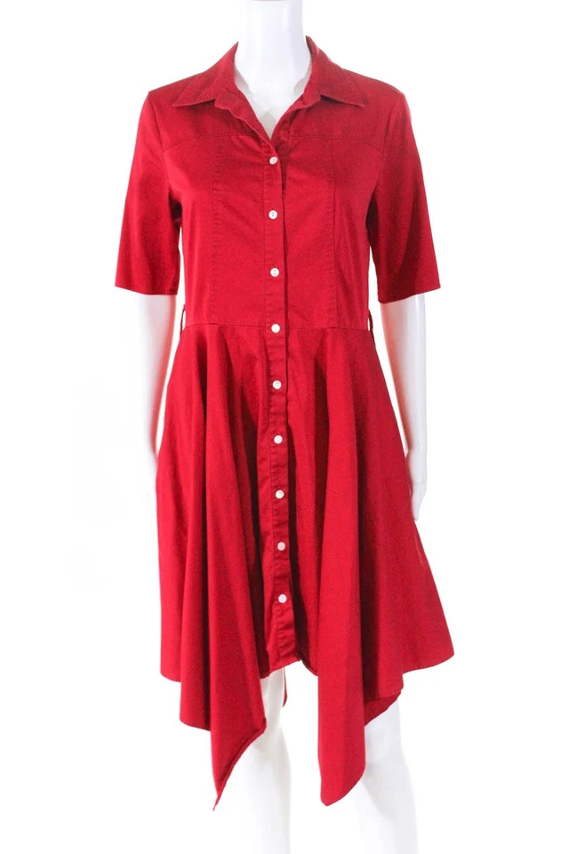 Camisa roja carmesí Badgley Mischka para mujer talla 6 11161164 Foto 1 de 4