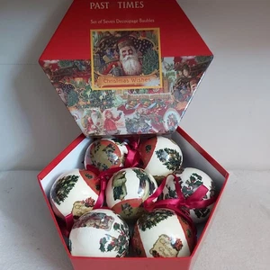 Past Times Victorian Christmas vintage Retro Xmas tree decorations baubles Boxed - Picture 1 of 13
