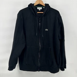 Felpa con cappuccio e zip intera Lacoste uomo taglia 8 3XL nera - Foto 1 di 7