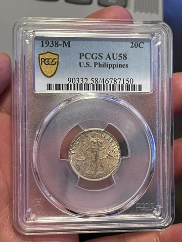 USA/Philippines 1938-M 20 Centavos Silver Coin #47 Cover