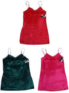 INC International Concepts Velour w/Lace Trim Chemise Women's Pajama Top NWT - Picture 1 of 13