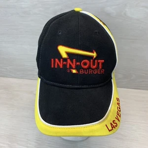 In N Out Burger Las Vegas Hat Cap Strapback Black Yellow Embroidered Logo - Picture 1 of 8