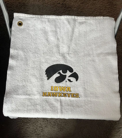 Vintage White Iowa Hawkeyes Golfbag Towel Cover