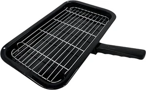Large 41cm Vitreous Enamel Grill Griddle Pan & Handle Roast Bake Pan - Picture 1 of 9
