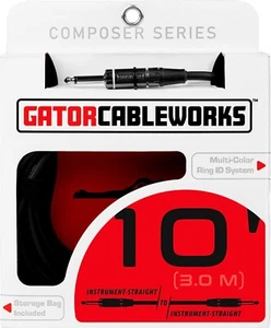 CABLE INSTRUMENT JACK/JACK 3M GATOR CABLEWORKS SERIE COMPOSER GCWC-INS-10 - Picture 1 of 9