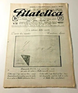 La Settimana Filatelica n. 36 anno 1949 La vetrina delle rarità Brunswich 1853 - Picture 1 of 1