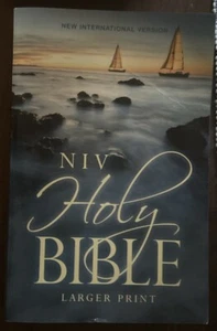 The Holy Bible New International Version Paperback Large Print Zondervan - Picture 1 of 9