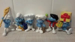 Konvolut 6 Schlümpfe Figuren PVC Spielzeug Figuren PEYO 2011 McDonalds gebraucht - Bild 1 von 12