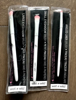 Lote de pinceles Wet n Wild C781B C785 C786 grandes + sombra de ojos pequeña + delineador en ángulo Foto 1 de 4