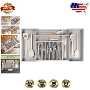 Durable Expandable Kitchen Utensil Organizer - 11 Compartments for Maximum Order - Picture 1 of 9