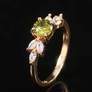 Fashion Women Jewelry Wedding Ring 14k Rose Gold Plated Zricon Size 6-10 - Picture 1 of 9