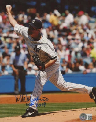Mike Mussina Signed (Beckett COA) Yankees 8x10 Photo Inscribed "HOF 2019" - Image 1 of 2
