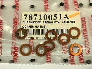 QTY 8 NEW OEM Ducati Copper Gasket 78710051A - Picture 1 of 1