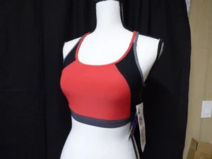 Sujetador deportivo sin acolchar para mujer Zuzuzen Colorblock, rojo-multi, S - Imagen 1 de 10