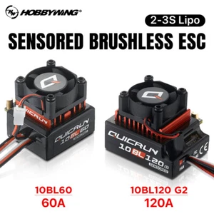 Hobbywing QUICRUN 10BL 120A G2 /10BL60 60A Sensored Brushless ESC for 1/10 Car - Picture 1 of 31