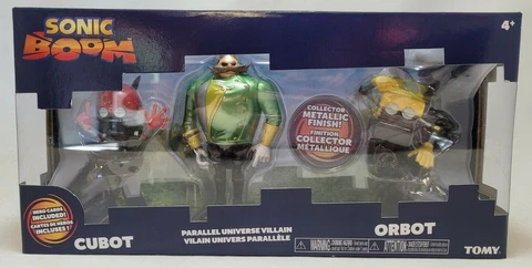 TOMY Sonic Boom 3" Figure Diorama - Parallel Universe Villain, Cubot and Orbot Cover