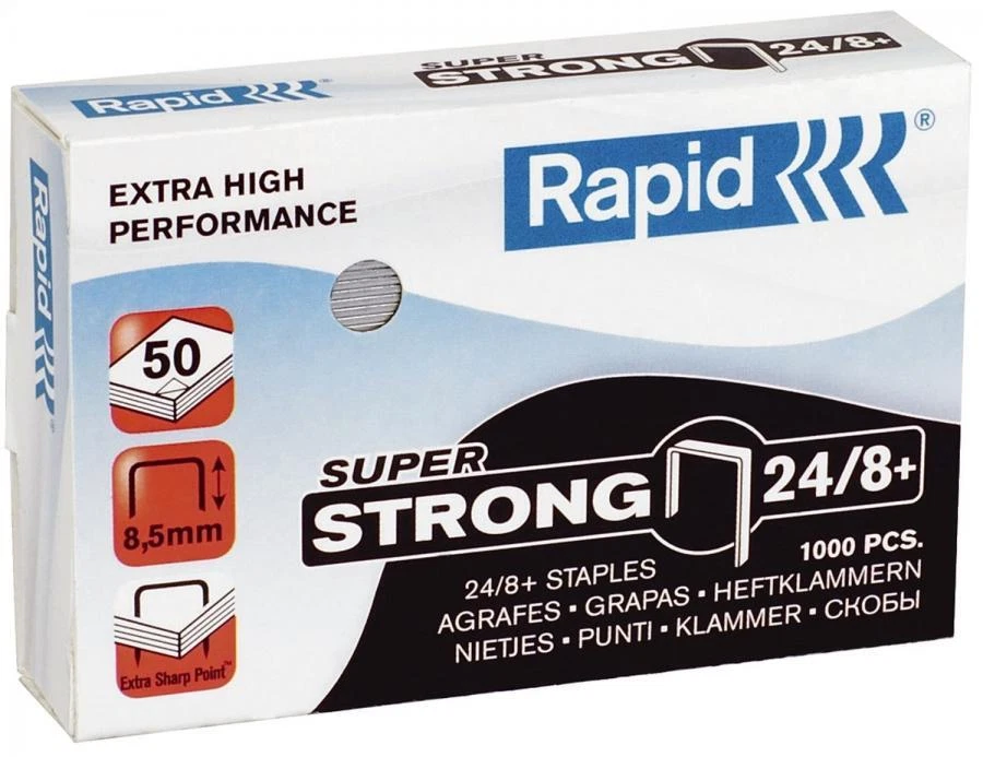 Rapid Heftklammern Super Strong 24/8+, galvanisiert