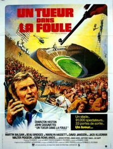 Cartel francés Charlton Heston John Cassavetes ADVERTENCIA DE DOS MINUTOS 1976 47x63 - Imagen 1 de 1