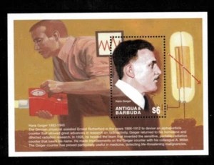 Antigua 1998 - Hans Geiger - Hoja de estampillas de recuerdo - Scott #2182 - MNH - Imagen 1 de 1