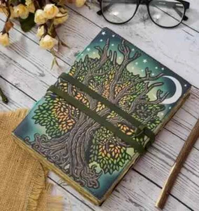 Tree Of Life Leather Printed Journal With 100% Recycled Handmade Paper 8x6 inch - Picture 1 of 5