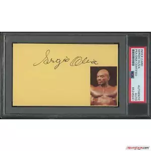 Sergio Oliva 3x Mr. Olympia Signed Auto 3x5 Card PSA/DNA - Picture 1 of 2