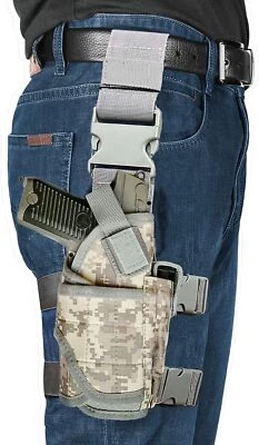 Adjustable Tactical Drop Leg Holster Thigh Bag Right Handed Gun Pistol Holster - Image 1 of 4