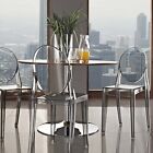 Modway Transparent Modern Crystal Dining Accent Side Chair in Smoke
