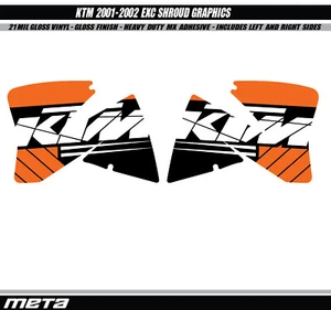 KTM Shroud Graphics Decals Kit For EXC 250 300 350 400 520 2001-2002 Laminated - Picture 1 of 5