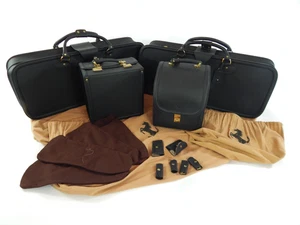 NEW Original Ferrari 308 328 Complete 4 Piece Black Schedoni Leather Luggage Set - Bild 1 von 12