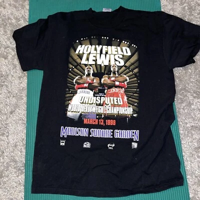 Camiseta de Lucha Peso Pesado Evander Holyfield vs Lennox Lewis 1999 Rara De Colección Años 90 L Foto 1 de 4