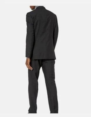 Kenneth Cole New York Calce Ajustado 2 Botones Traje Chaqueta SOLO (Negro Carbón 46R) Nuevo con Etiquetas Foto 1 de 2