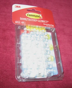 3M Command Clear Decoration Clip Confezione Valore 40 Clip Confezione 48 Strisce - Foto 1 di 2